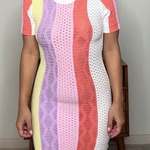 Stripped colorful knit dress